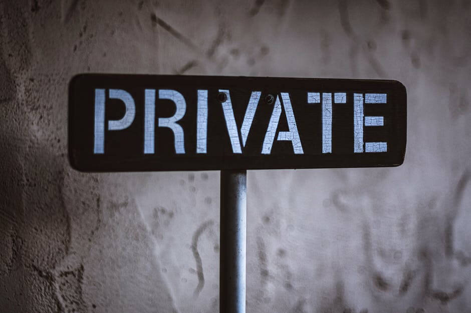 black "private" sign on pole, rise of private trials during covid-19