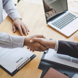 handshake during job interview, employment contracts