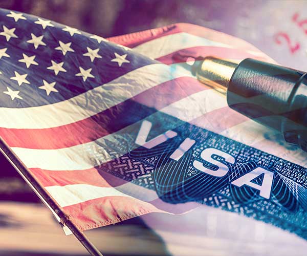 american flag, visa, pen, us immigration