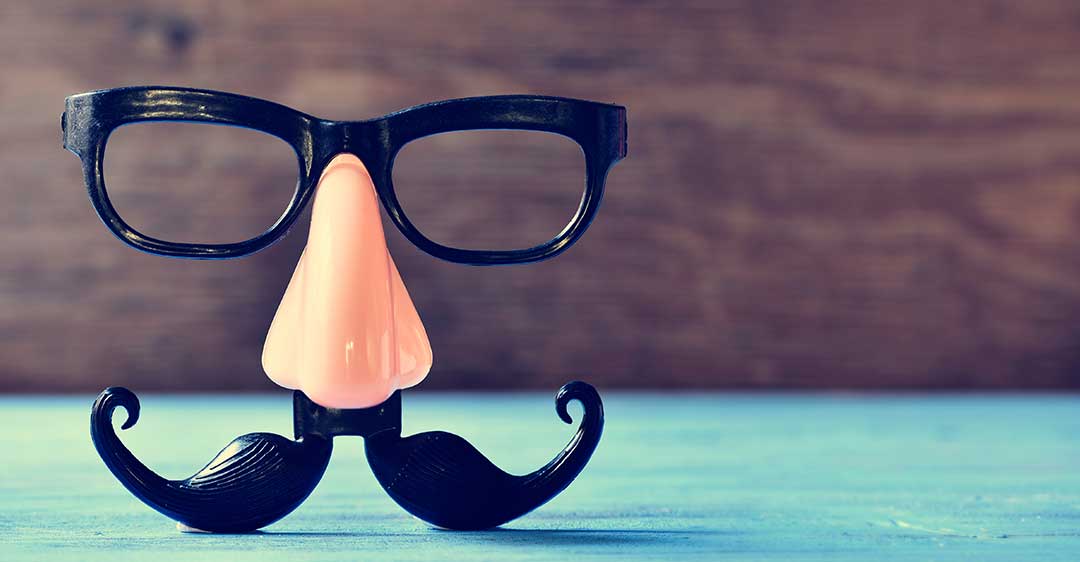fake nose, glasses, and mustache mask, fake news trademark application